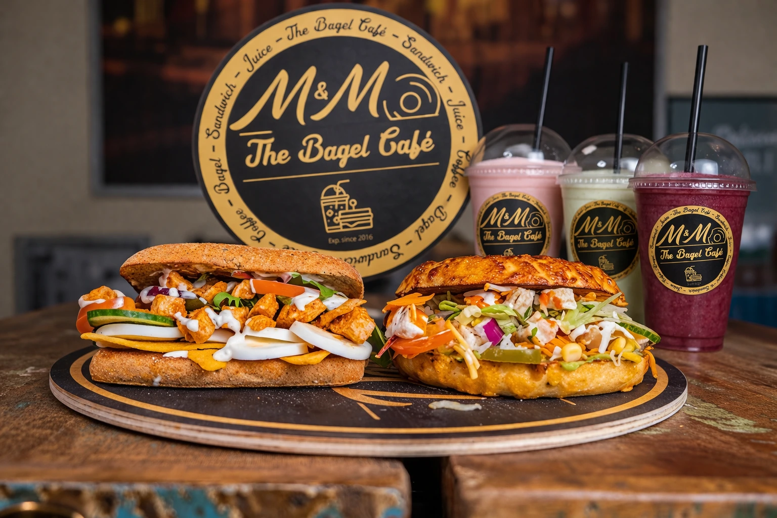 Frisklavede bagels og sandwiches klar til levering i Aarhus